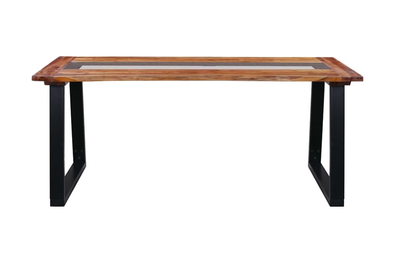 Matbord 180x90x75 cm massivt akaciatr�ä och glas - Brun - Möbler - Bord & matgrupper - Matbord & köksbord