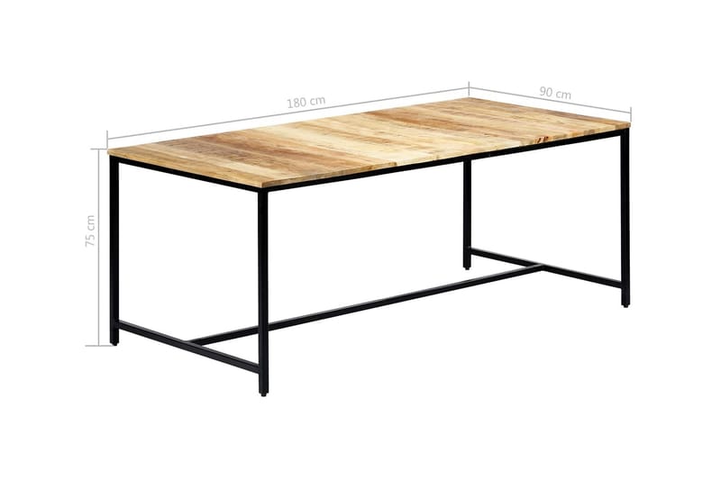 Matbord 180x90x75 cm massivt grovt mangoträ - Brun - Möbler - Bord & matgrupper - Matbord & köksbord