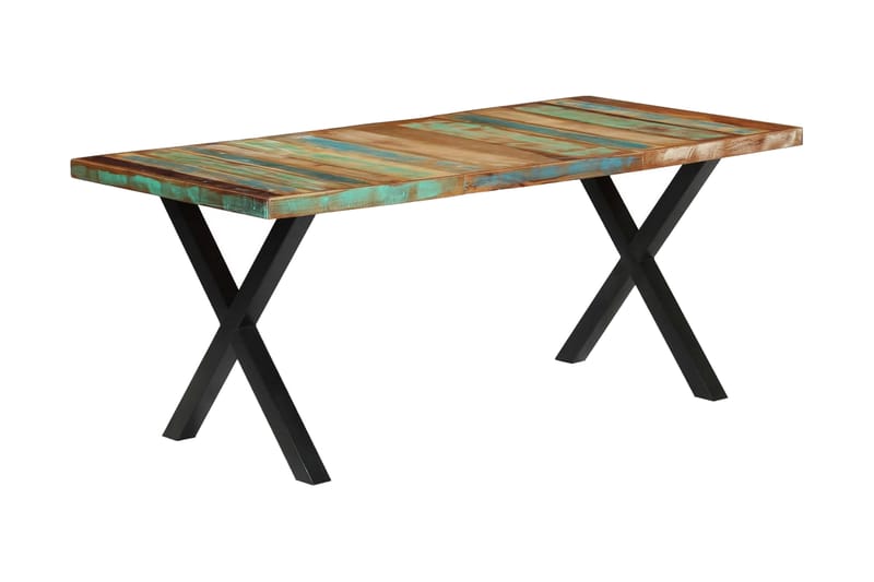 Matbord 180x90x76 cm massivt återvunnet trä - Flerfärgad - Matbord & köksbord