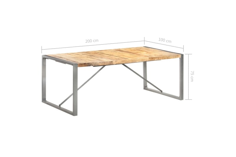Matbord 200x100x75 cm massivt grovt mangoträ - Brun - Möbler - Bord & matgrupper - Matbord & köksbord