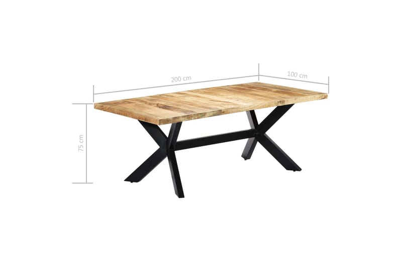 Matbord 200x100x75 cm massivt mangoträ - Brun - Möbler - Bord & matgrupper - Matbord & köksbord