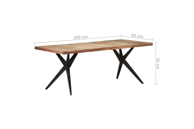 Matbord 200x90x76 cm massivt återvunnet trä - Vit - Möbler - Bord & matgrupper - Matbord & köksbord