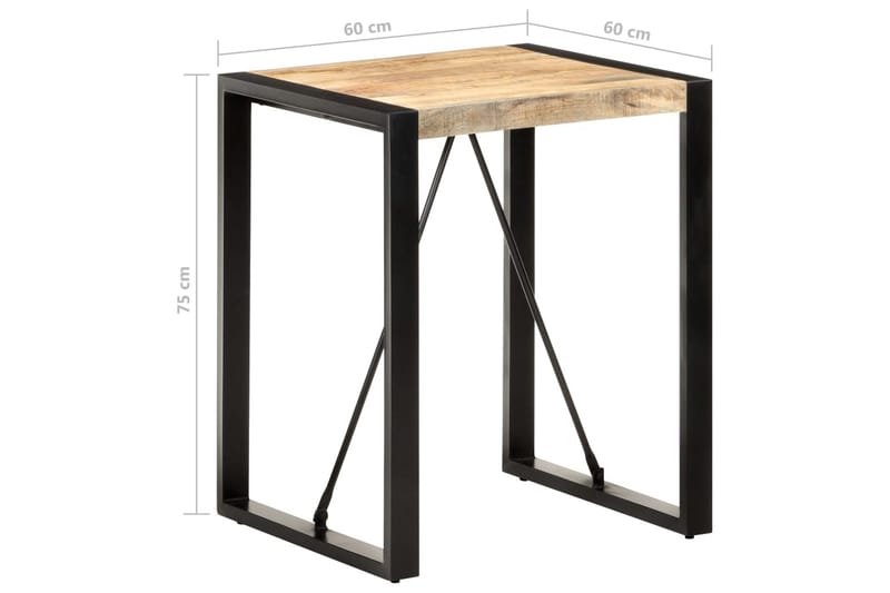 Matbord 60x60x75 cm massivt grovt mangoträ - Svart - Möbler - Bord & matgrupper - Matbord & köksbord