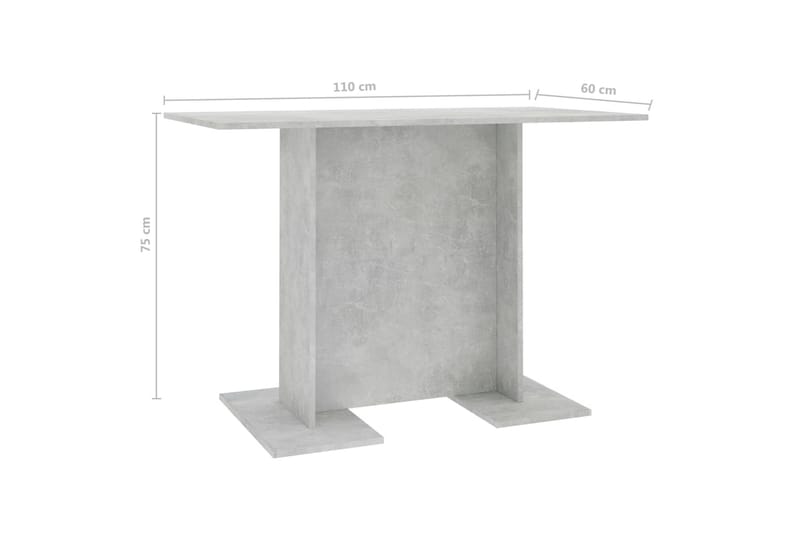 Matbord betonggrå 110x60x75 cm spånskiva - Grå - Möbler - Bord & matgrupper - Matbord & köksbord