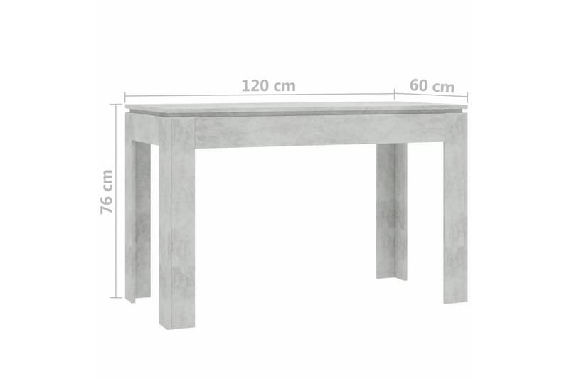 Matbord betonggrå 120x60x76 cm spånskiva - Betonggrå - Möbler - Bord & matgrupper - Matbord & köksbord
