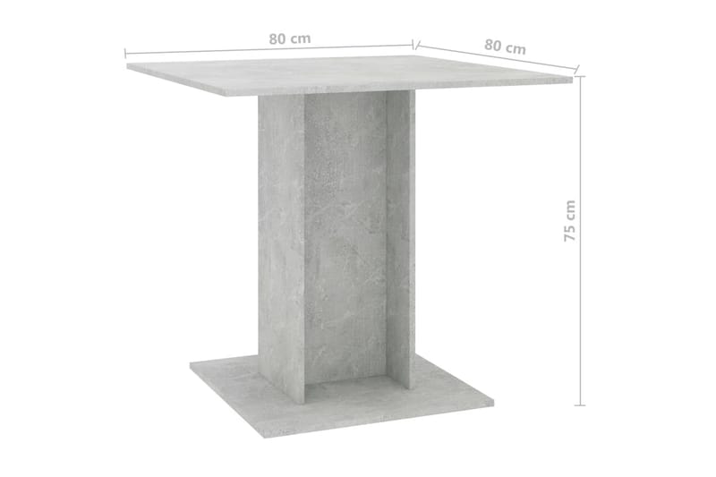 Matbord betonggrå 80x80x75 cm spånskiva - Grå - Möbler - Bord & matgrupper - Matbord & köksbord