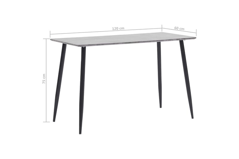 Matbord grå 120x60x75 cm MDF - Grå - Möbler - Bord & matgrupper - Matbord & köksbord