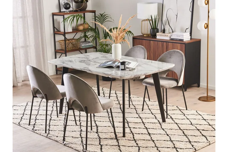 Matbord hopfällbart 160/200 x 90 cm MOSBY - Vit - Möbler - Bord & matgrupper - Matbord & köksbord