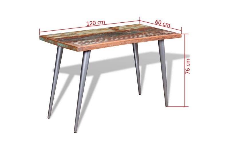 Matbord massivt återvunnet trä 120x60x76 cm - Flerfärgad - Möbler - Bord & matgrupper - Matbord & köksbord