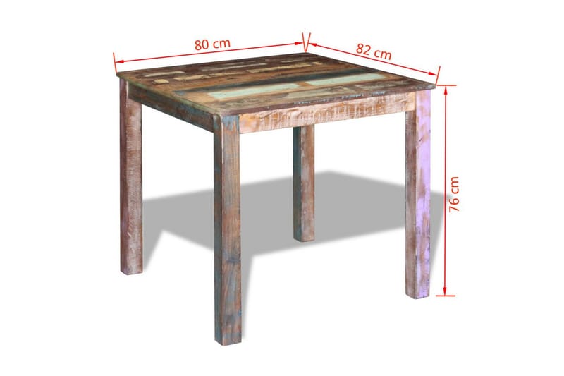Matbord massivt återvunnet trä 80x82x76 cm - Flerfärgad - Möbler - Bord & matgrupper - Matbord & köksbord