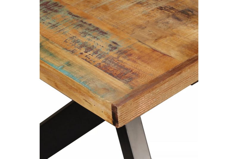 Matbord massivt återvunnet trä och stål kryss 180 cm - Brun - Matbord & köksbord