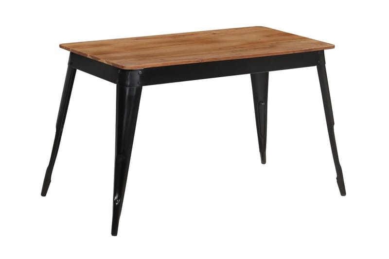 Matbord massivt akaciaträ och stål 120x60x76 cm - Brun - Matbord & köksbord