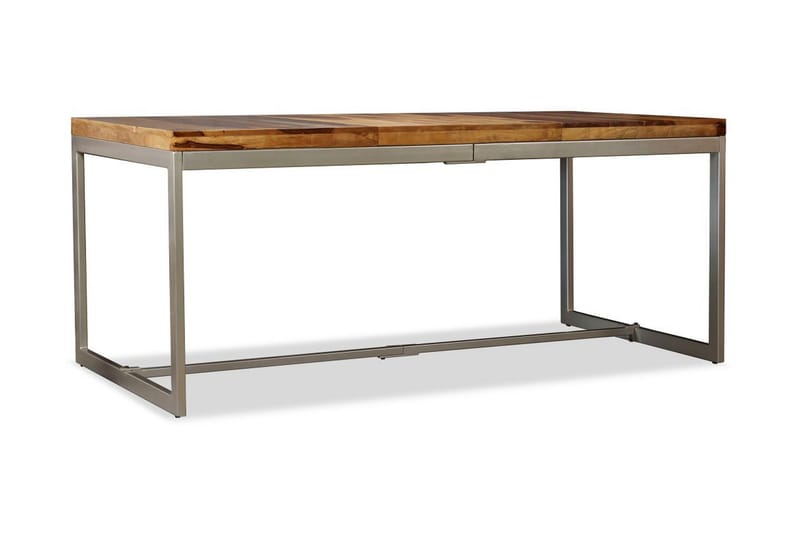 Matbord massivt sheshamträ och stål 180 cm - Brun - Matbord & köksbord