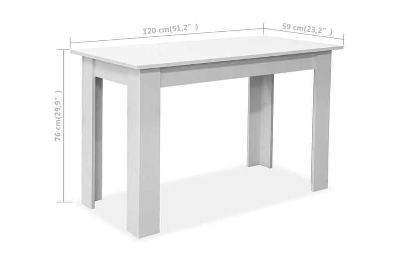 Matbord och bänkar 3 delar spånskiva vit - Vit - Matbord & köksbord