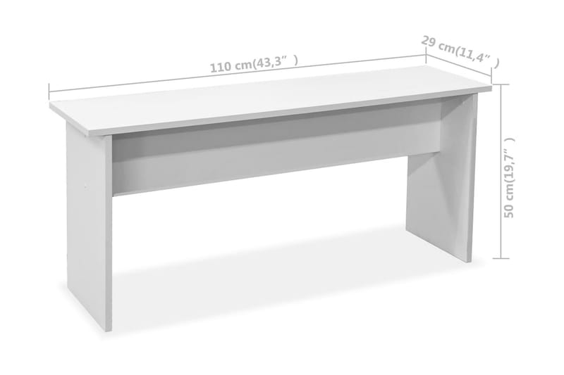 Matbord och bänkar 3 delar spånskiva vit - Vit - Matbord & köksbord