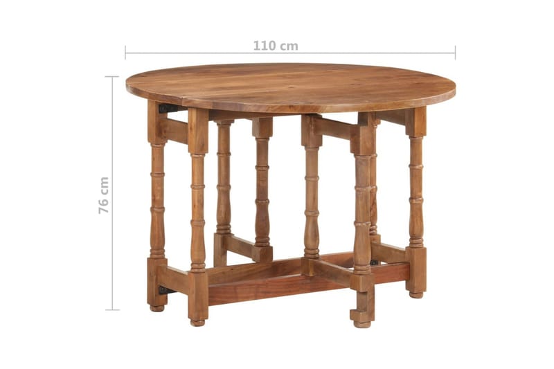 Matbord rund 110x76 cm massivt mangoträ - Brun - Möbler - Bord & matgrupper - Matbord & köksbord