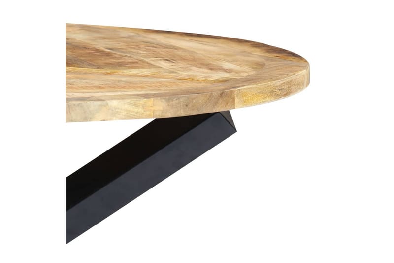Matbord rund 120x76 cm massivt mangoträ - Brun - Matbord & köksbord