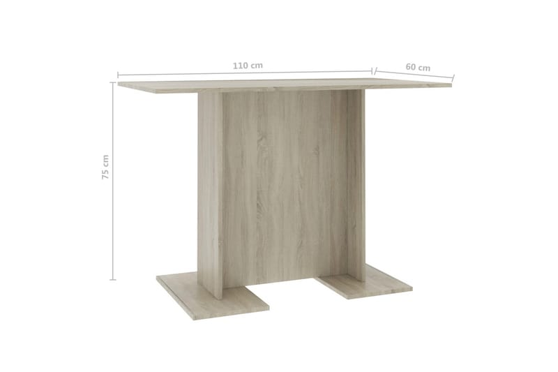 Matbord sonoma-ek 110x60x75 cm spånskiva - Brun - Möbler - Bord & matgrupper - Matbord & köksbord