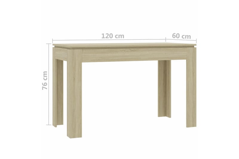 Matbord sonoma-ek 120x60x76 cm spånskiva - Brun - Möbler - Bord & matgrupper - Matbord & köksbord