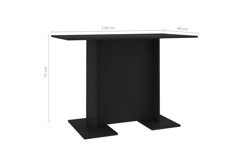 Matbord svart 110x60x75 cm spånskiva - Svart - Möbler - Bord & matgrupper - Matbord & köksbord