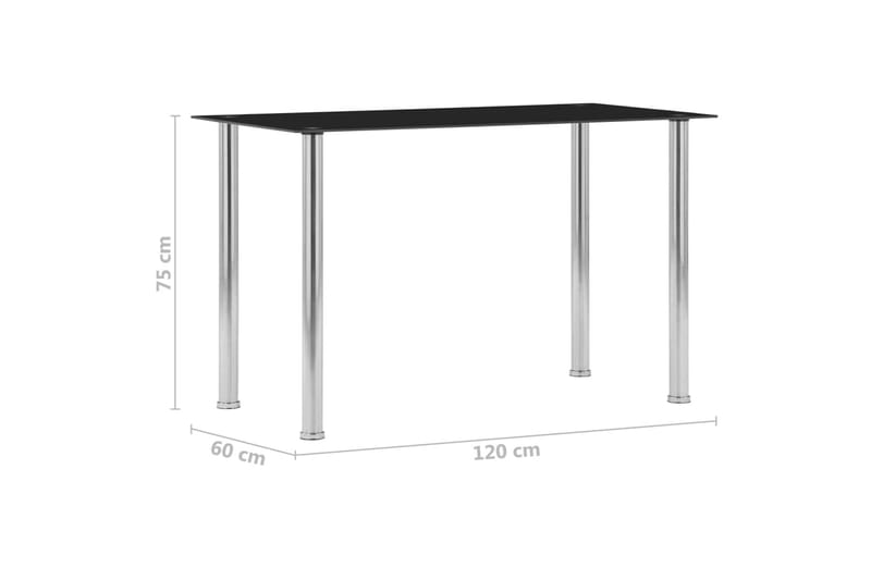 Matbord svart 120x60x75 cm härdat glas - Svart - Möbler - Bord & matgrupper - Matbord & köksbord