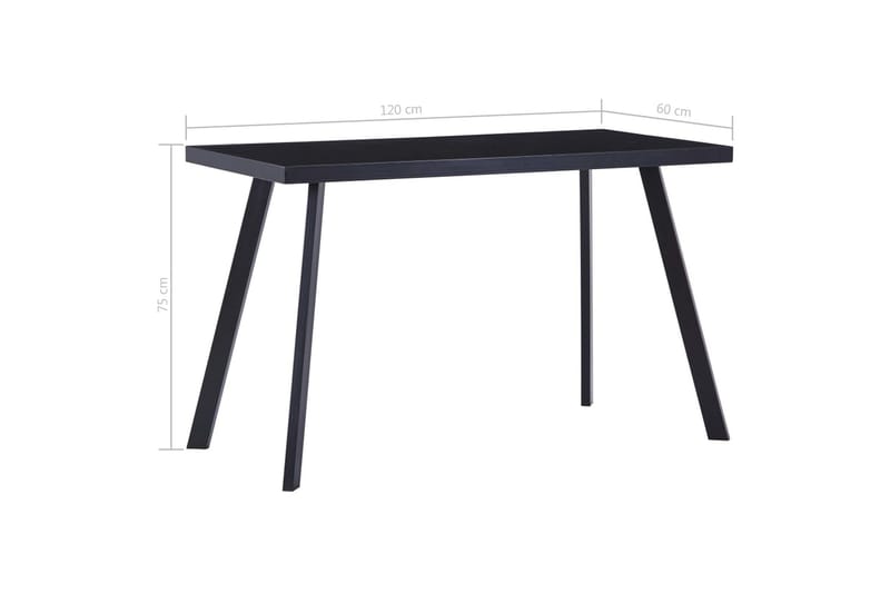 Matbord svart 120x60x75 cm härdat glas - Svart - Möbler - Bord & matgrupper - Matbord & köksbord