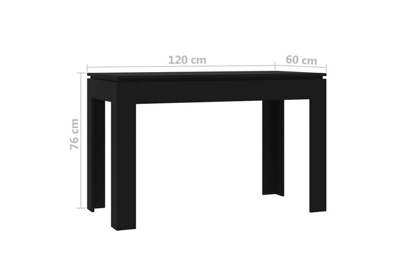 Matbord svart 120x60x76 cm spånskiva - Svart - Möbler - Bord & matgrupper - Matbord & köksbord