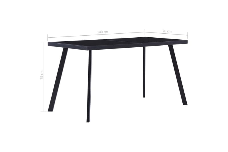 Matbord svart 140x70x75 cm härdat glas - Svart - Möbler - Bord & matgrupper - Matbord & köksbord