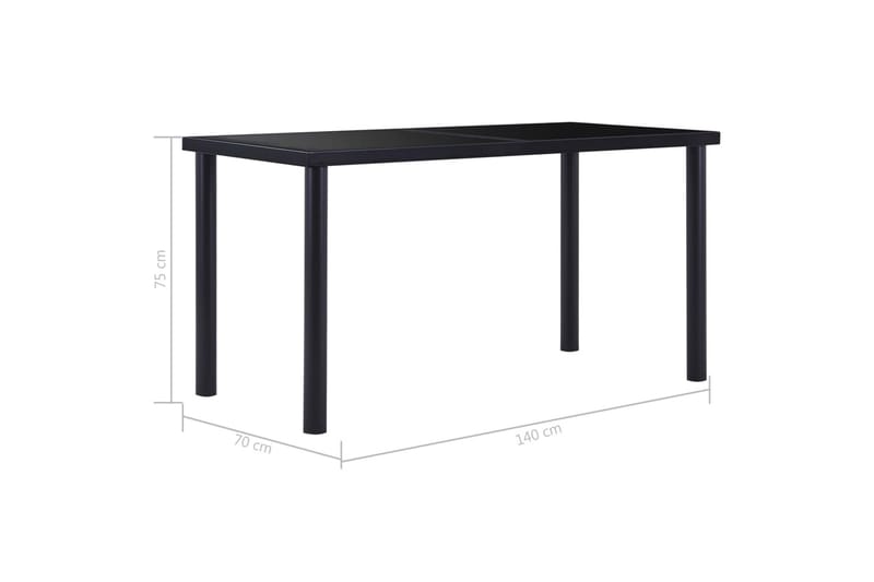 Matbord svart 140x70x75 cm härdat glas - Svart - Möbler - Bord & matgrupper - Matbord & köksbord