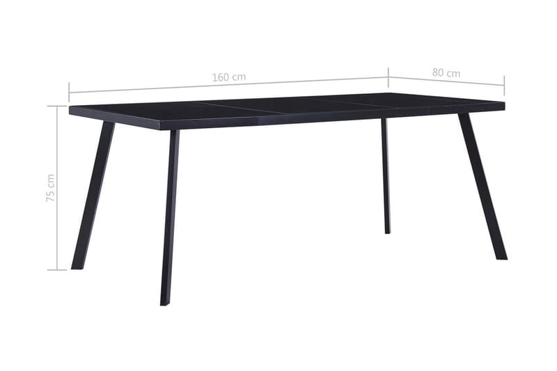 Matbord svart 160x80x75 cm härdat glas - Svart - Möbler - Bord & matgrupper - Matbord & köksbord