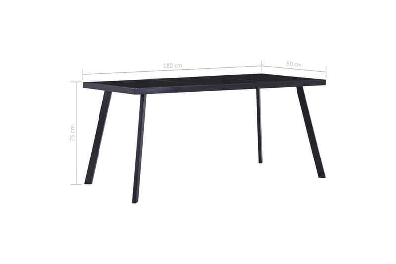 Matbord svart 180x90x75 cm härdat glas - Svart - Möbler - Bord & matgrupper - Matbord & köksbord