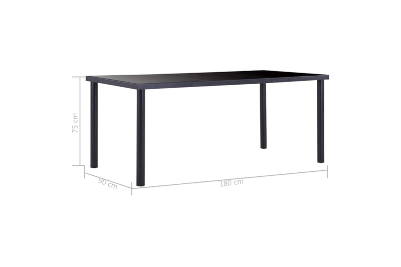 Matbord svart 180x90x75 cm härdat glas - Svart - Möbler - Bord & matgrupper - Matbord & köksbord