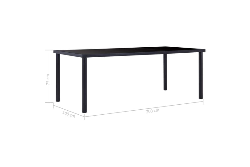 Matbord svart 200x100x75 cm härdat glas - Svart - Matbord & köksbord