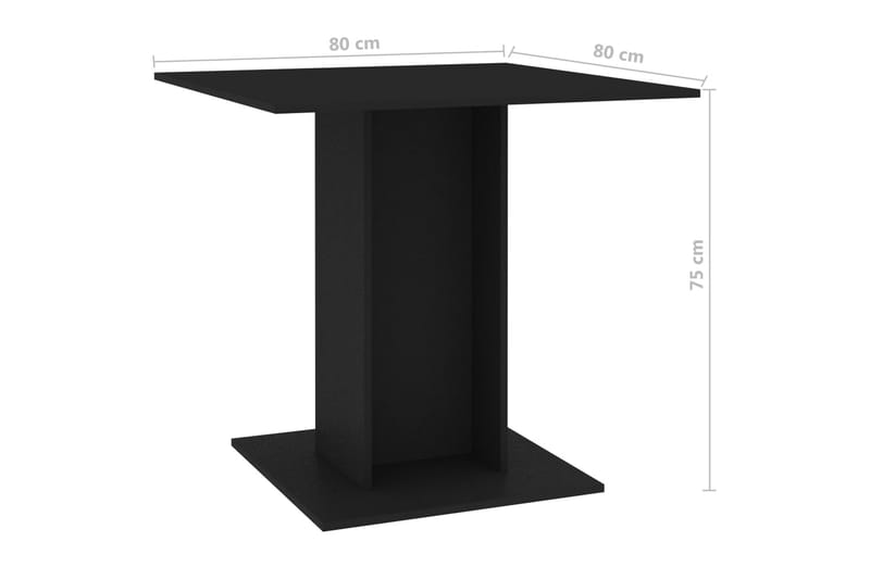 Matbord svart 80x80x75 cm spånskiva - Svart - Möbler - Bord & matgrupper - Matbord & köksbord