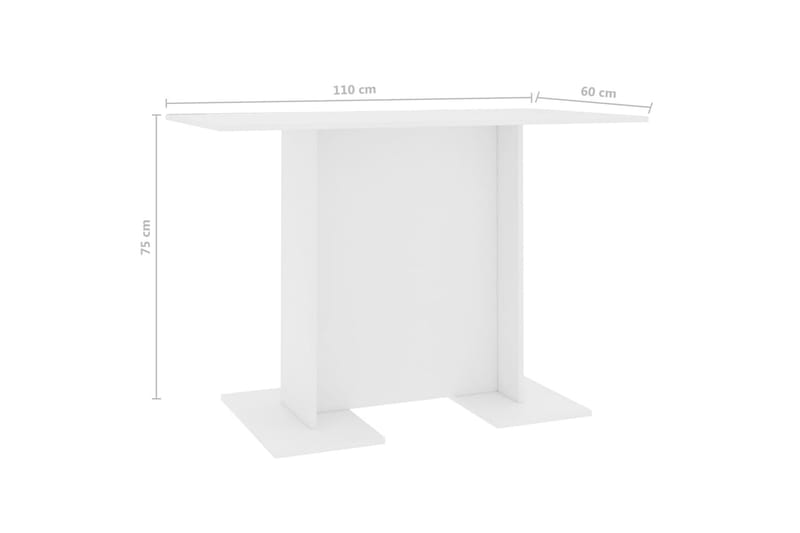 Matbord vit 110x60x75 cm spånskiva - Vit - Möbler - Bord & matgrupper - Matbord & köksbord