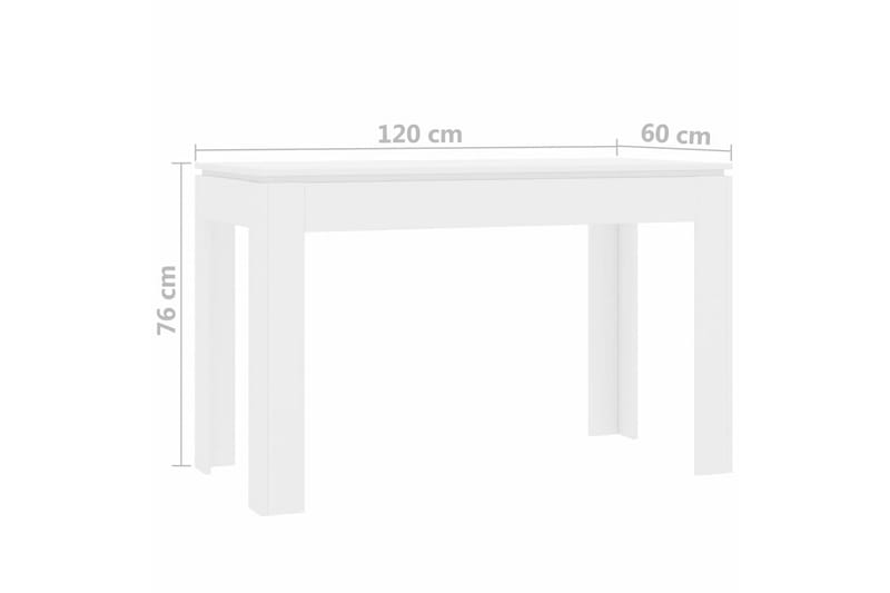 Matbord vit 120x60x76 cm spånskiva - Vit - Matbord & köksbord