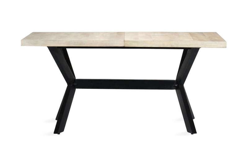 Matbord vit 160x80x75 cm massivt mangoträ - Vit - Möbler - Bord & matgrupper - Matbord & köksbord