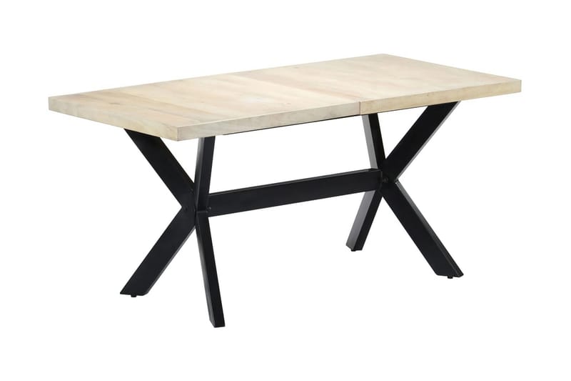 Matbord vit 160x80x75 cm massivt mangoträ - Vit - Möbler - Bord & matgrupper - Matbord & köksbord