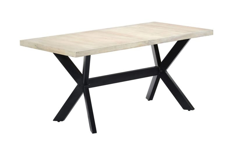 Matbord vit 160x80x75 cm massivt mangoträ - Vit - Möbler - Bord & matgrupper - Matbord & köksbord