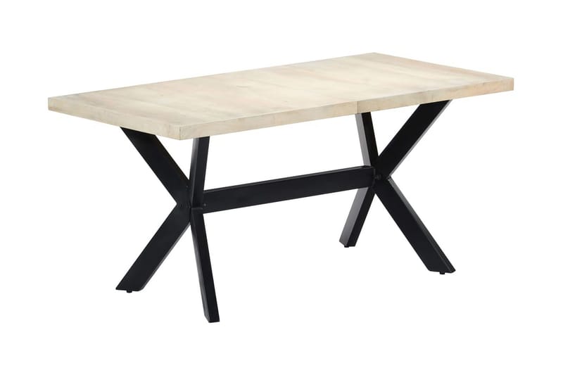 Matbord vit 160x80x75 cm massivt mangoträ - Vit - Möbler - Bord & matgrupper - Matbord & köksbord