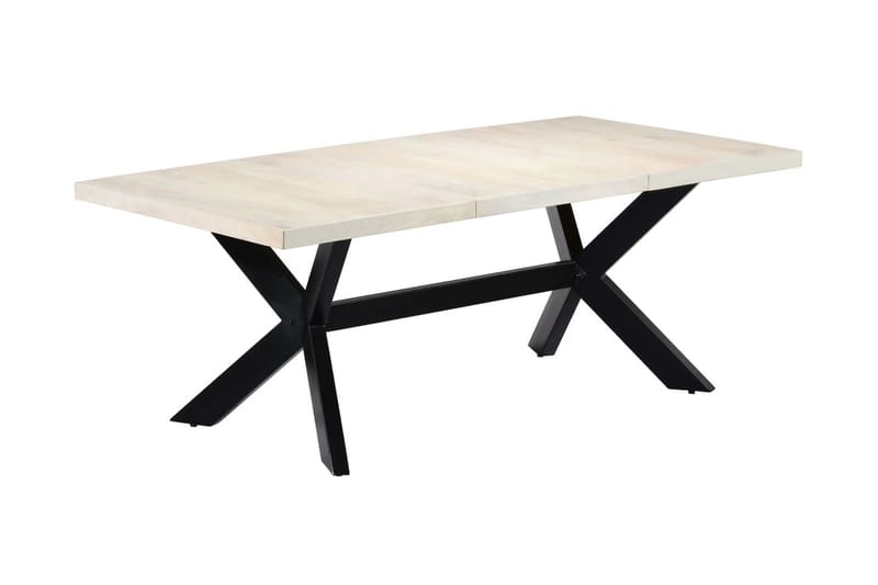 Matbord vit 200x100x75 cm massivt mangoträ - Vit - Möbler - Bord & matgrupper - Matbord & köksbord