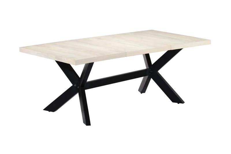 Matbord vit 200x100x75 cm massivt mangoträ - Vit - Möbler - Bord & matgrupper - Matbord & köksbord