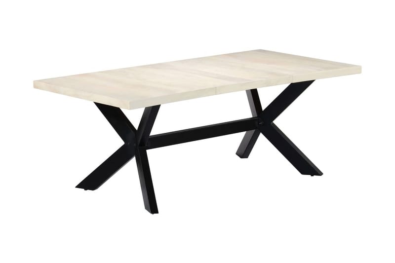 Matbord vit 200x100x75 cm massivt mangoträ - Vit - Möbler - Bord & matgrupper - Matbord & köksbord