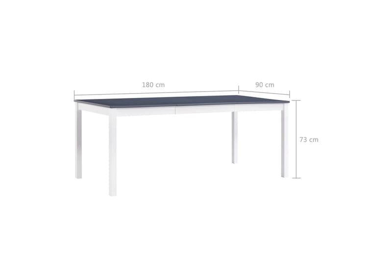 Matbord vit och grå 180x90x73 cm furu - Grå - Möbler - Bord & matgrupper - Matbord & köksbord