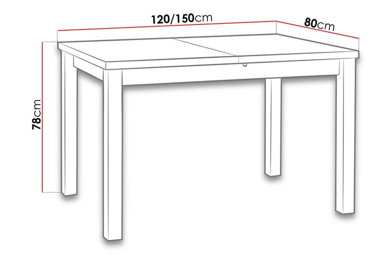 Max Matbord 120x80x78 cm - Trä/Natur - Matbord & köksbord