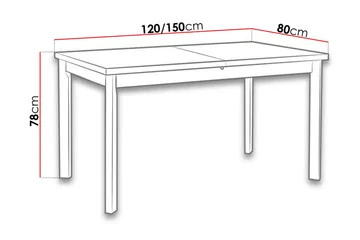 Max Matbord 120x80x78 cm - Trä/Natur - Möbler - Bord & matgrupper - Matbord & köksbord