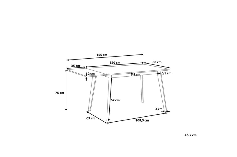 Medio Matbord 155 cm - Vit - Matbord & köksbord