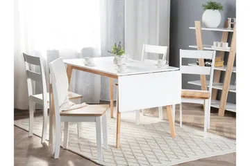 Medio Utdragbart Rektangulärt Matbord 120–155 cm i Trä - Vit - Möbler - Bord & matgrupper - Matbord & köksbord
