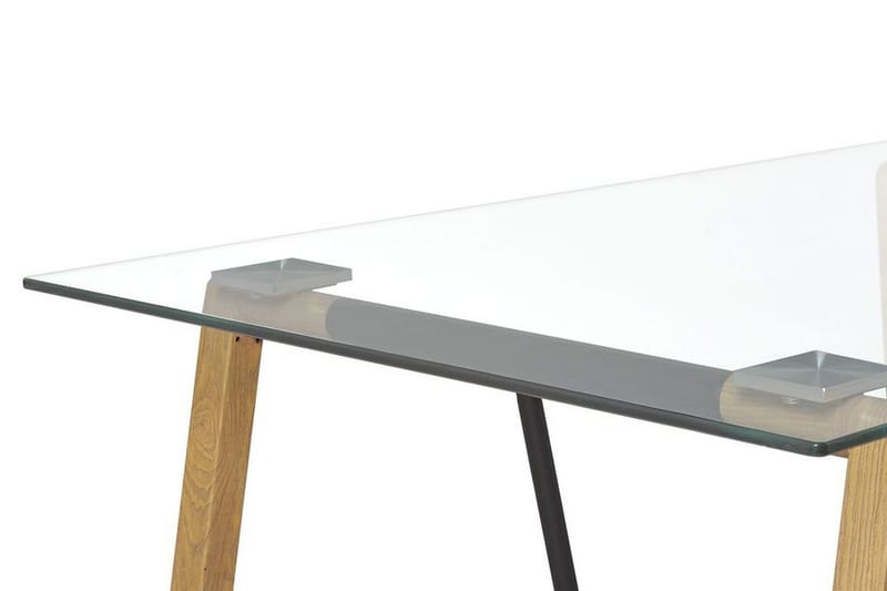 Minter Matbord 140 cm - Glas/Ljusbrun/Svart - Matbord & köksbord