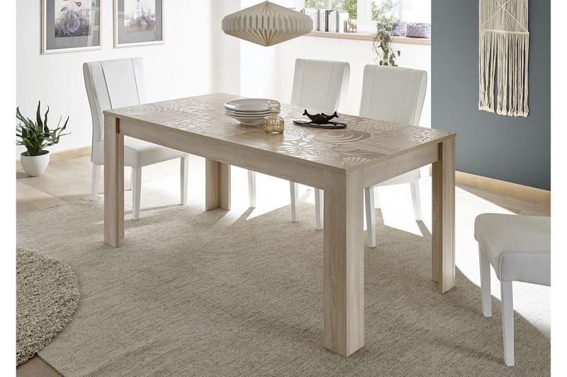 Mironne Förlängningsbart Matbord 180 cm - Vit/Beige/Grå - Matbord & köksbord